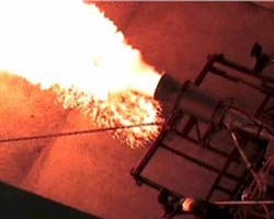 A test run of our Frontier Astronautics<br/>Viper LOX/Kerosene Rocket Engine
